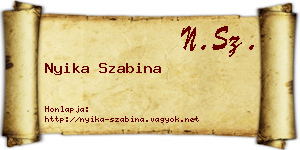 Nyika Szabina névjegykártya