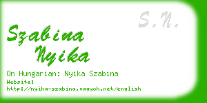 szabina nyika business card